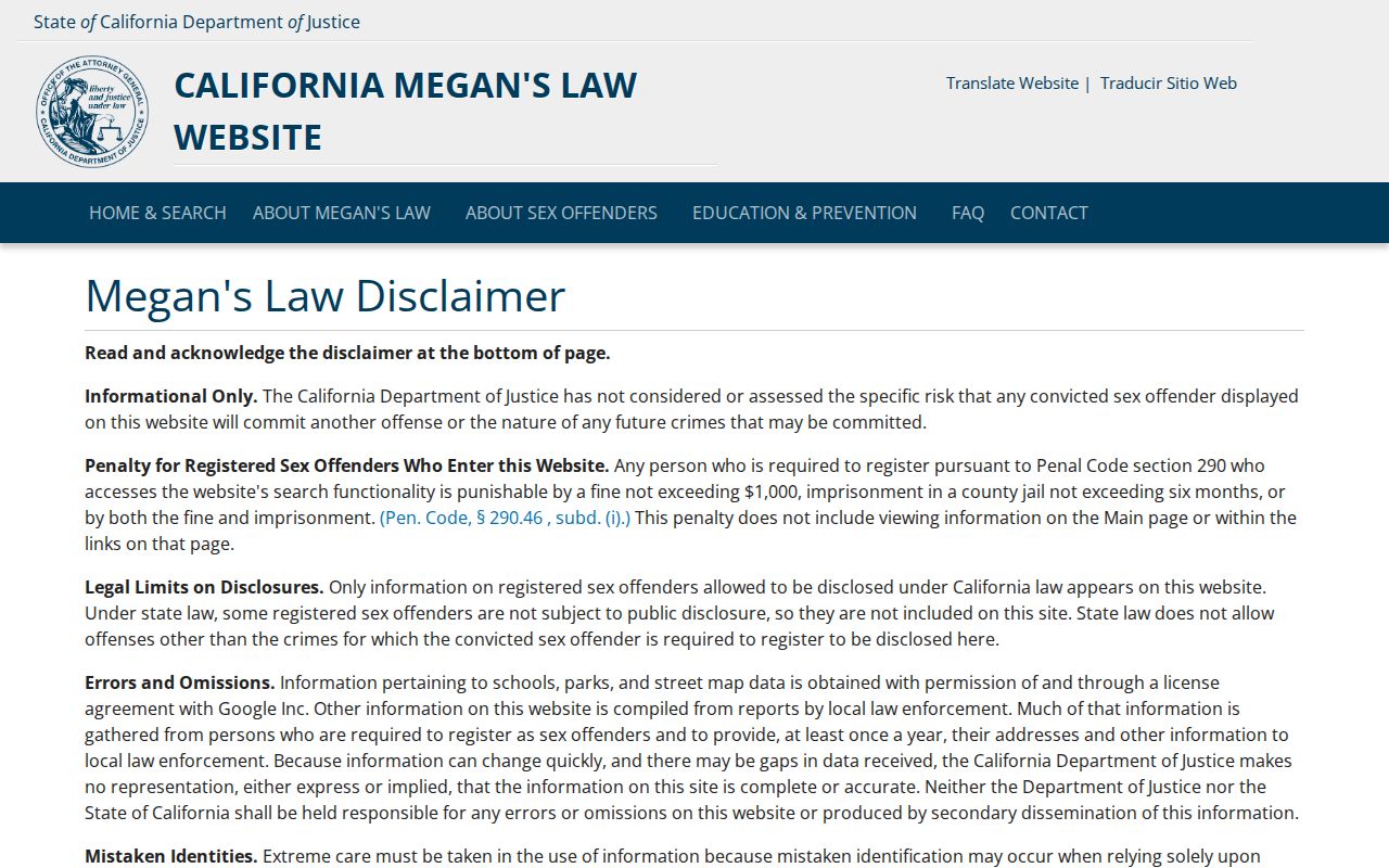 Lakewood people search California public safety registry