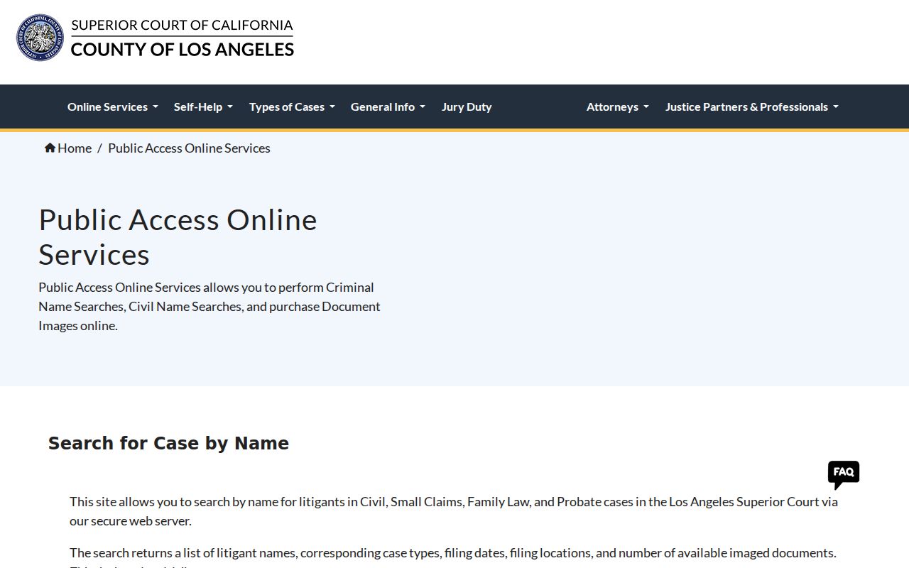 Lakewood people search Los Angeles Superior Court name index